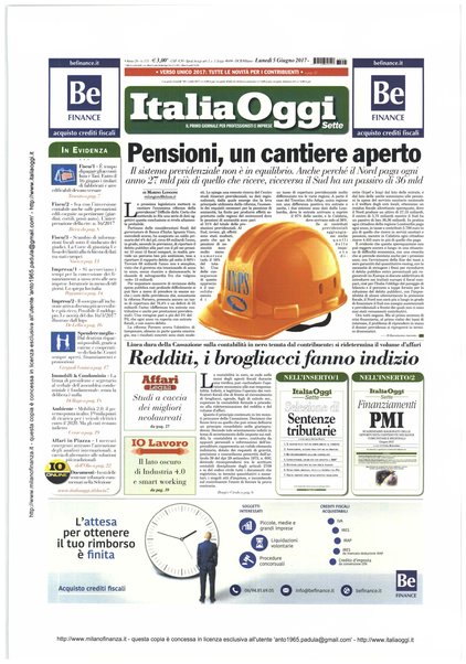 Italia oggi : quotidiano di economia finanza e politica